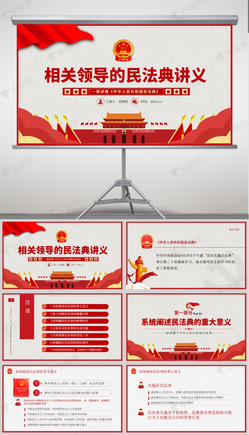 一图读懂《中华人民共和国民法典》讲义精简版PPT模板及讲稿