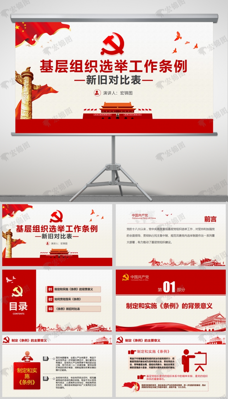 2020年中国共产党基层组织选举工作条例新旧对比表党课PPT及讲稿